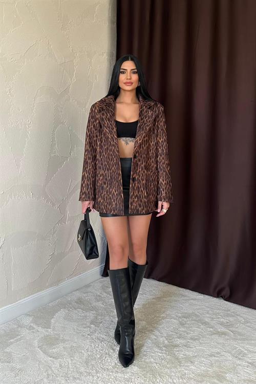 Toptan Leopar Leopar Ceket
