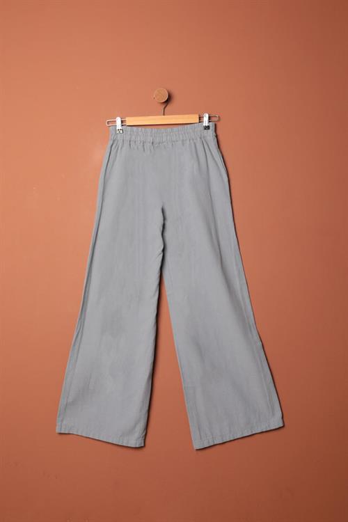 Linen Fabric WomenS Trousers-Grey