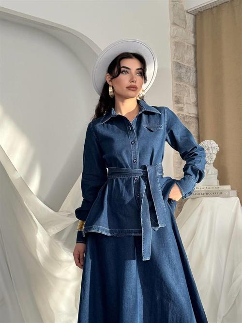 Linor Belted Two Piece Suit