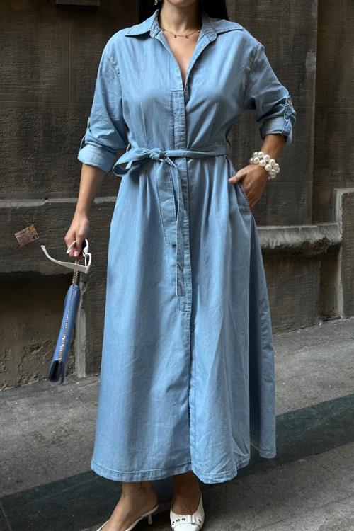 Midi Boy Elbise 3059-26-(S-XL)