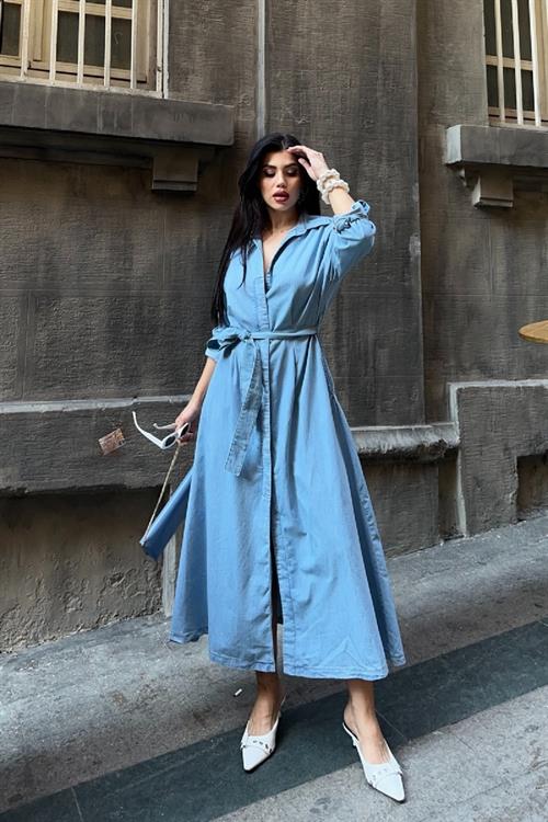 Midi Boy Elbise 3059-26-(S-XL)