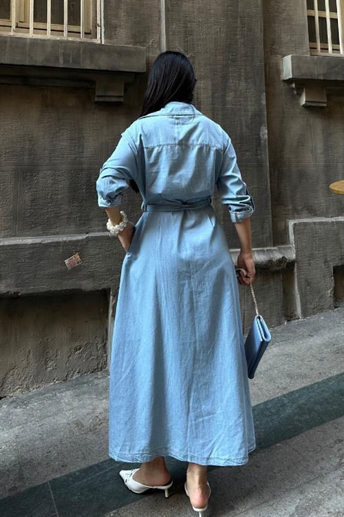 Midi Boy Elbise 3059-26-(S-XL)