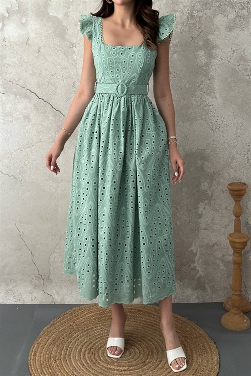 Mint Dantelli Brode Elbise