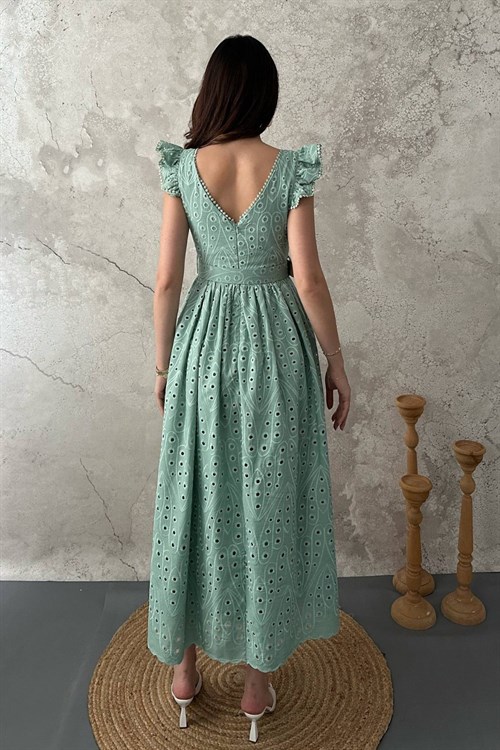 Mint Dantelli Brode Elbise