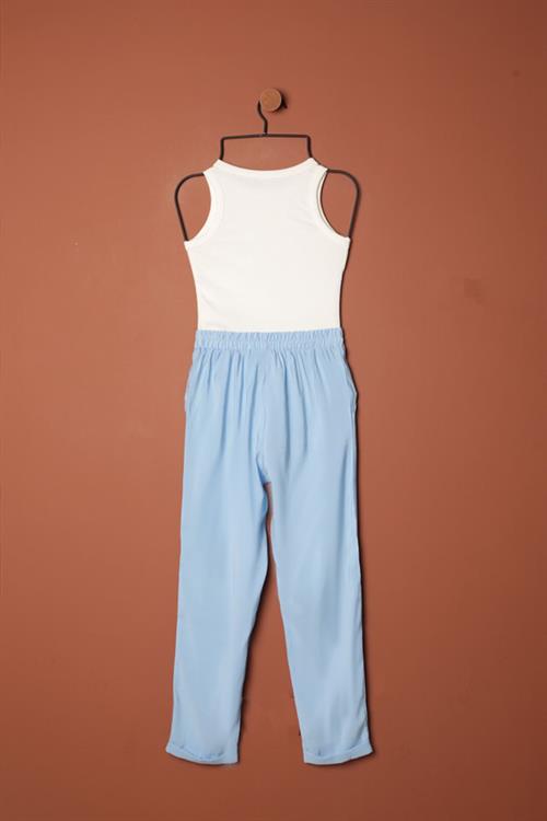 Modal Fabric Double Leg Womens Trousers-Baby Blue