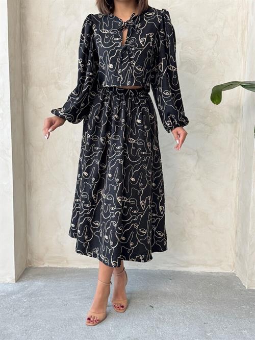 Embroidered Wholesale Skirt - Black