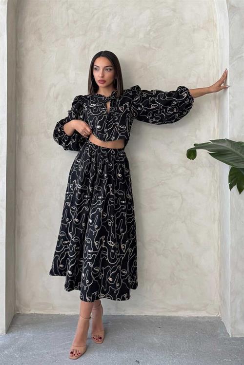 Embroidered Wholesale Skirt - Black