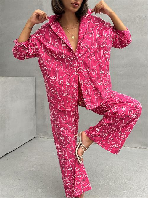 Embroidered Wholesale Shirt - Fuchsia