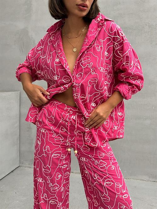 Embroidered Wholesale Shirt - Fuchsia