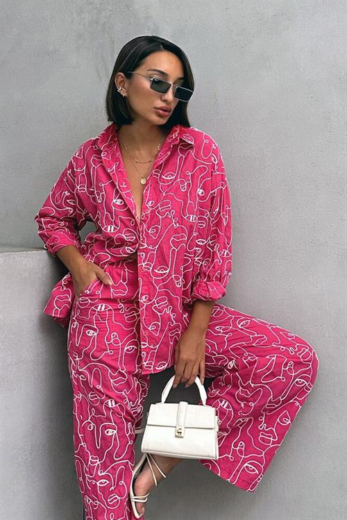 Embroidered Wholesale Shirt - Fuchsia