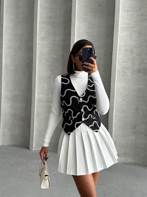 Embroidered Wholesale Vest - Black