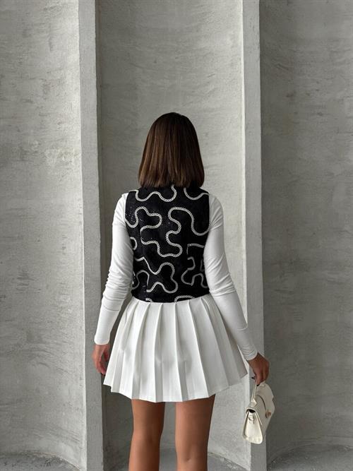 Embroidered Wholesale Vest - Black