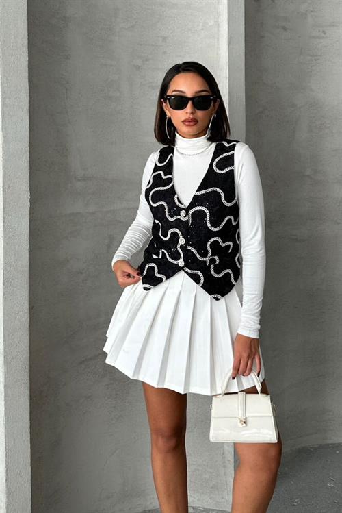 Embroidered Wholesale Vest - Black