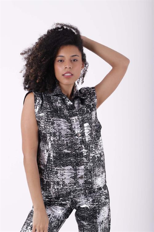 Önü Düğmeli Püsküllü Kot Yelek 6015-26-(S-L-6)