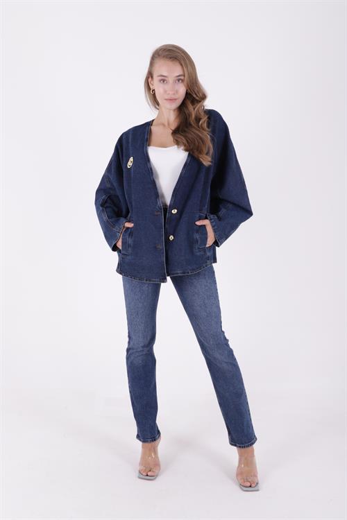 Oversize Yarasa Kollu Kot Ceket 6059-23-(STD-4)