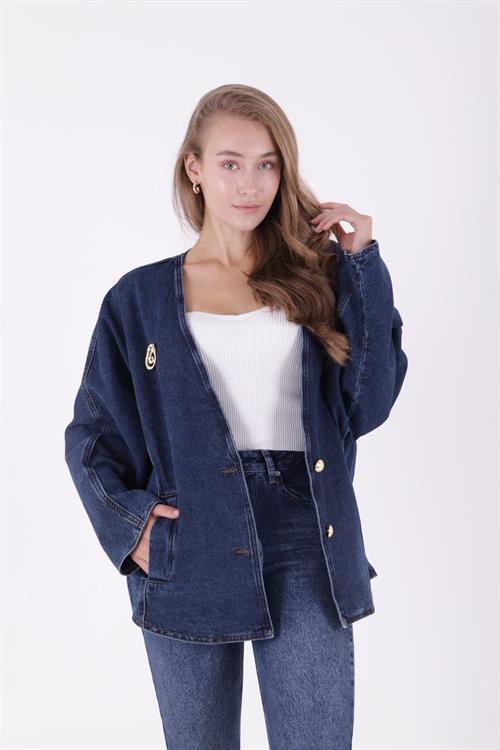 Oversize Yarasa Kollu Kot Ceket 6059-23-(STD-4)