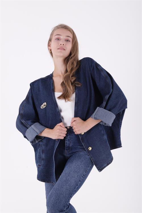 Oversize Yarasa Kollu Kot Ceket 6059-23-(STD-4)