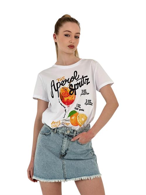 Aperol Spritz Printed T-Shirt – Black &Amp; White<P>&Nbsp;</P>