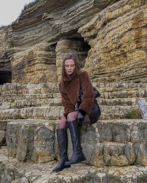 Plush Wholesale Blouse - Coffee