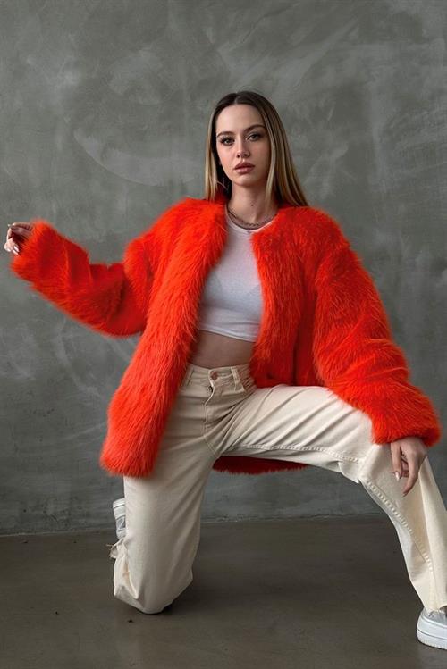 Plush Wholesale Coat - Orange