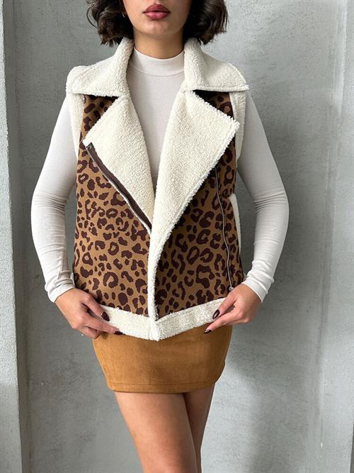 Plush Wholesale Vest - Kamel Coffee