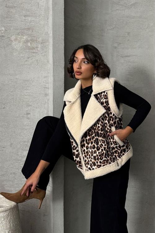 Plush Wholesale Vest - Leopard D1