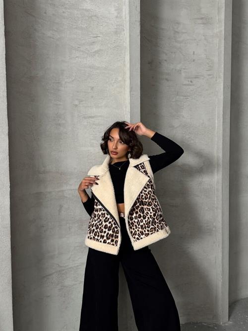Plush Wholesale Vest - Leopard D1