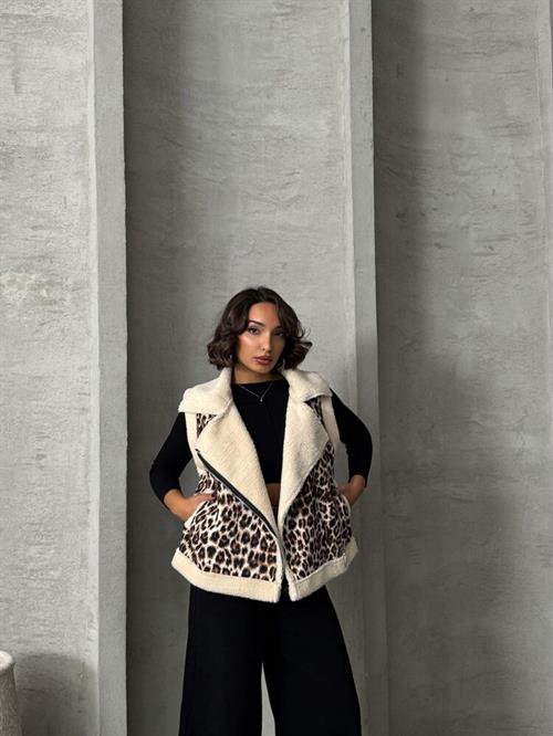 Plush Wholesale Vest - Leopard D1