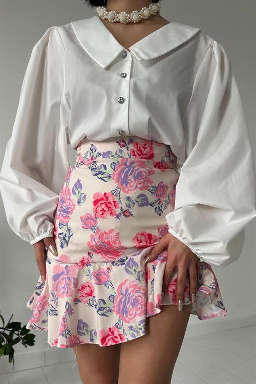 Wholesale Pink Floral Skirt