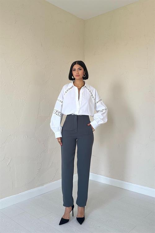 Wholesale Smoke Gray Skinny Pants