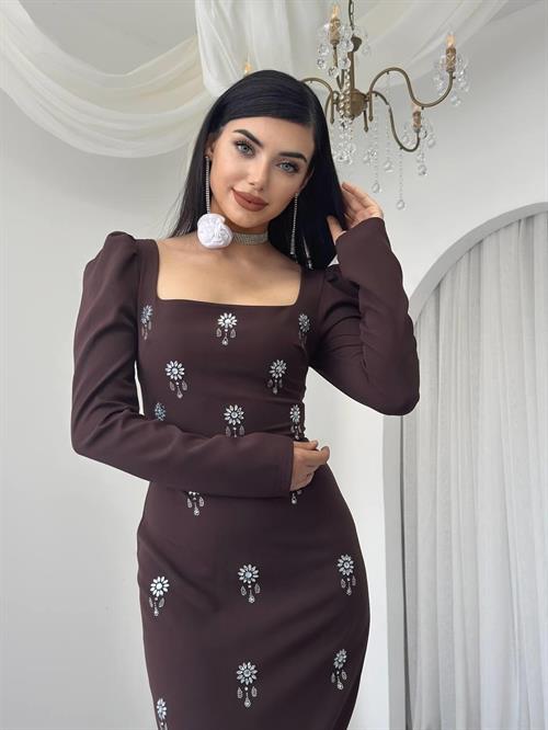 Pera Stone Detailed Dress