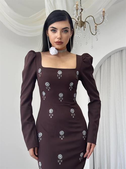 Pera Stone Detailed Dress