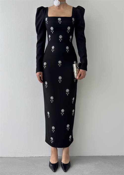 Pera Stone Detailed Dress