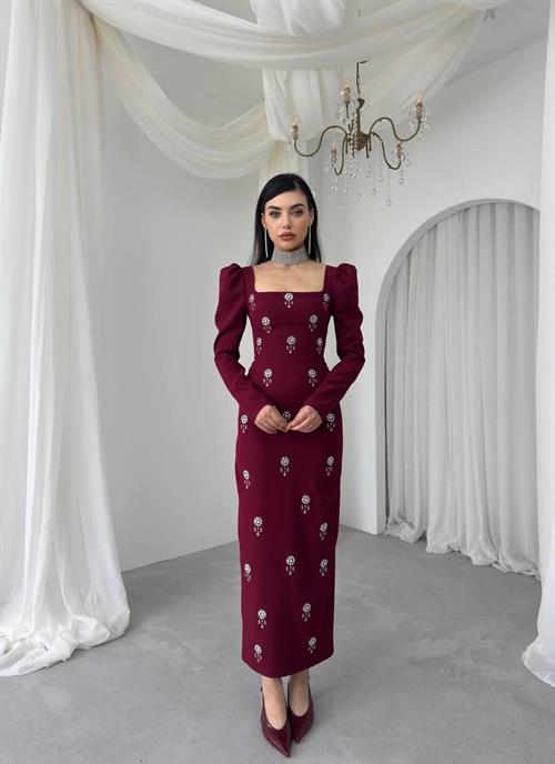 Pera Stone Detailed Dress