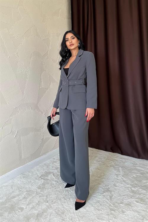 Wholesale Smoke Gray Loose-Fit Pants