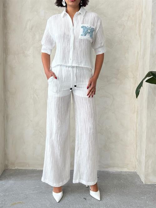 Pleated Wholesale Trousers - Cream