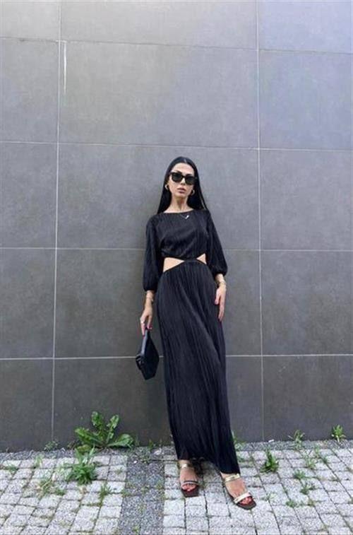 Wholesale Pleated Dress - Black