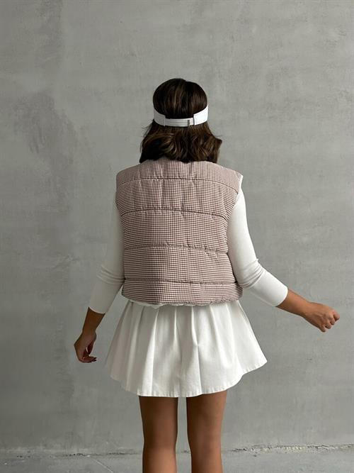 Pitykare Pattern Fiber Inflatable Wholesale Vest - Coffee