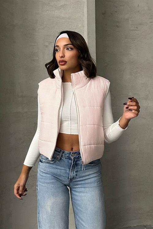 Pitikare Pattern Fiber Inflatable Wholesale Vest - Light Pink