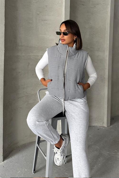 Pygmy Pattern Fiber Inflatable Wholesale Vest - Black