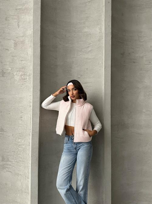 Pitikare Pattern Fiber Inflatable Wholesale Vest - Light Pink