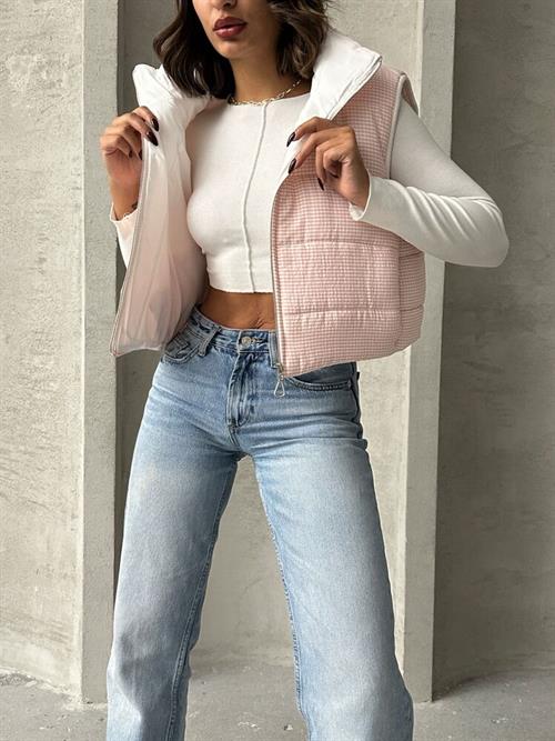 Pitikare Pattern Fiber Inflatable Wholesale Vest - Light Pink