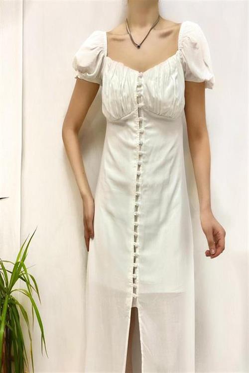 Wholesale Princess Collar Dress - White