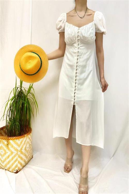 Wholesale Princess Collar Dress - White