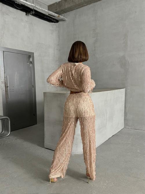 Sequin Tulle Wholesale Pants - Stone Gold