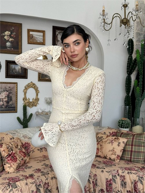 Ruyon Dress with Slit Detail