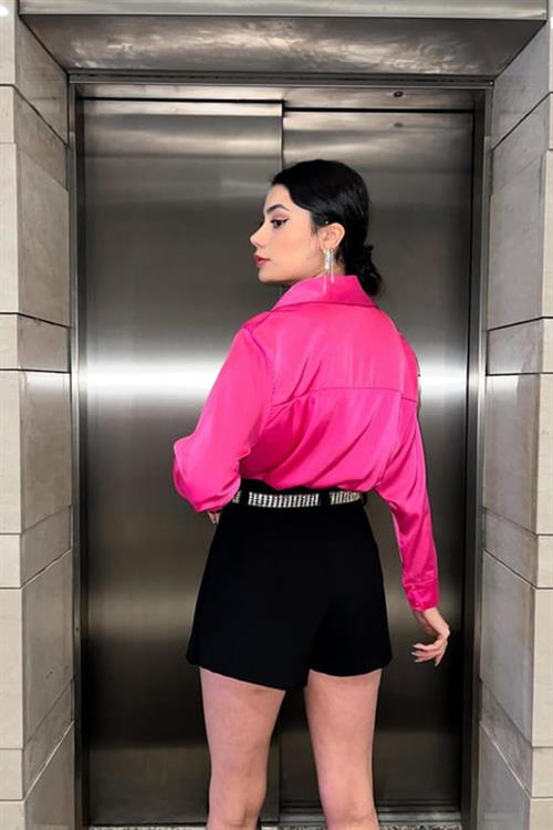 Wholesale Fuchsia Satin Shirt