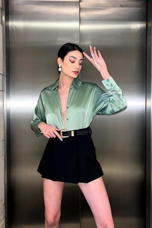 Wholesale Mint Satin Shirt