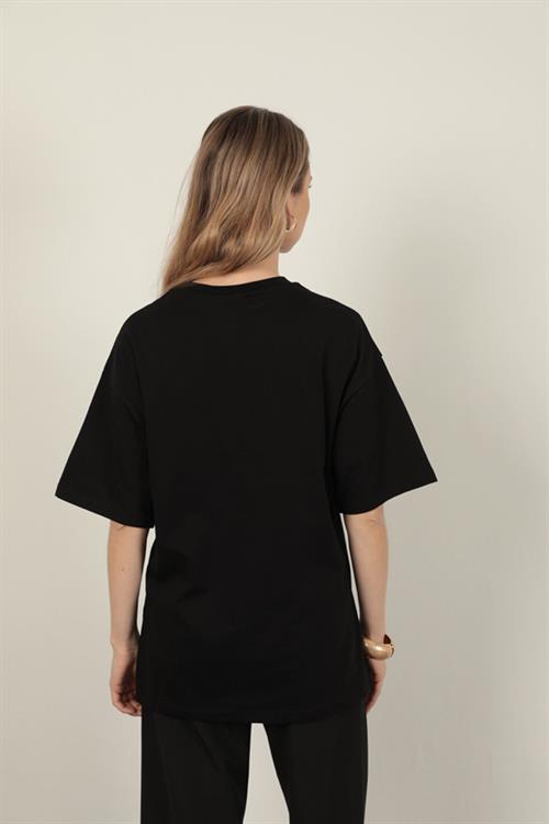 Sequin Detailed WomenS T-Shirt-Black