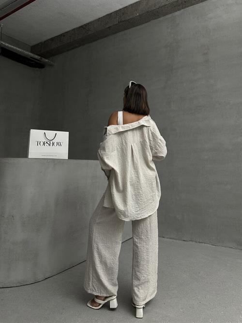 Glitter Striped Wholesale Shirt - Stone Gold